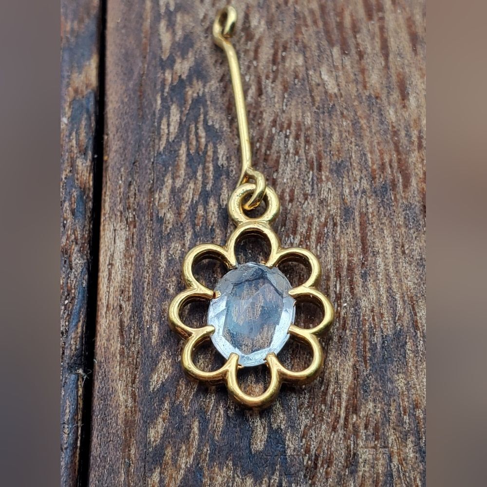 3/$20 Lotus flower crystal drop pendant charm‎